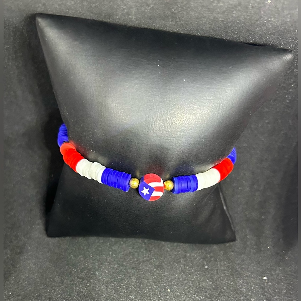 Red, White & Blue (Holiday) Heishi Bracelet - Picture 2 of 7